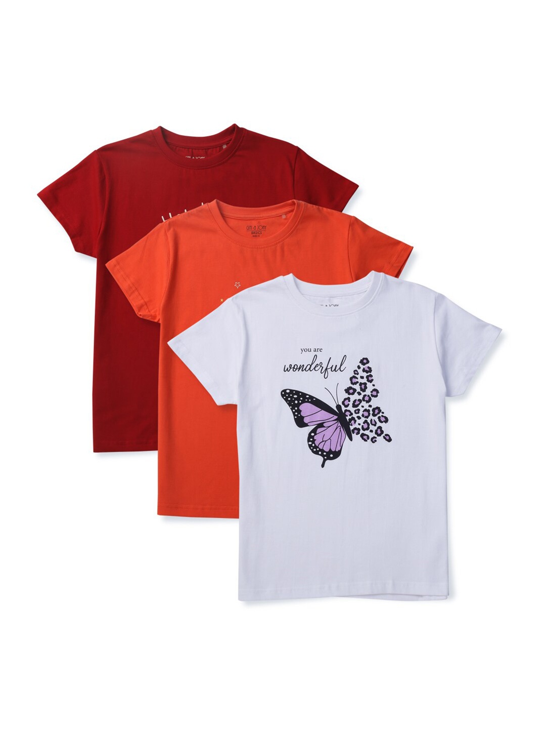 

Gini and Jony Pack Of 3 Print Top, Red