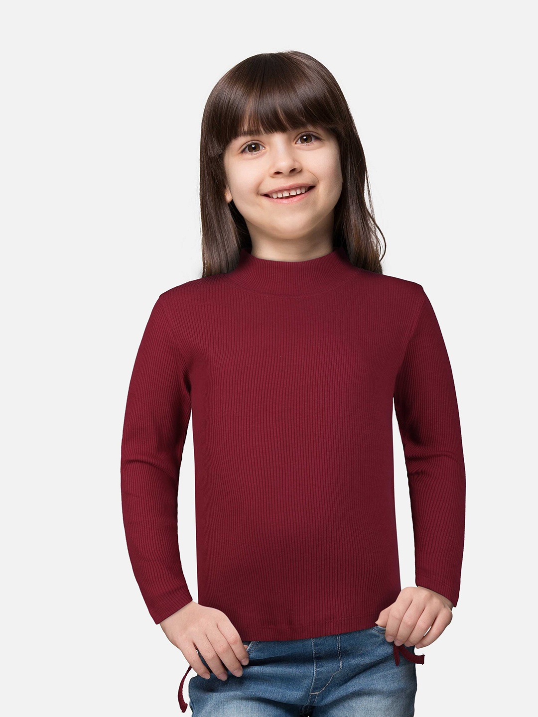 

Gini and Jony Girls Pure Cotton Top, Maroon