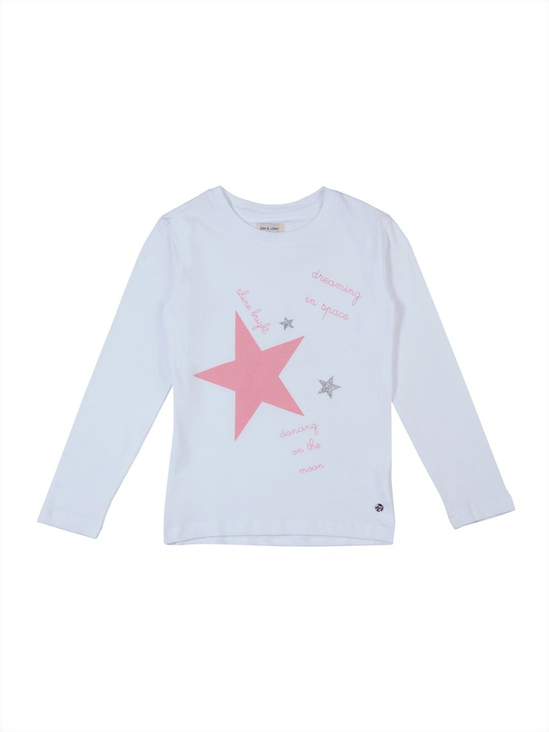 

Gini and Jony Girls Printed Cotton T-shirt, White