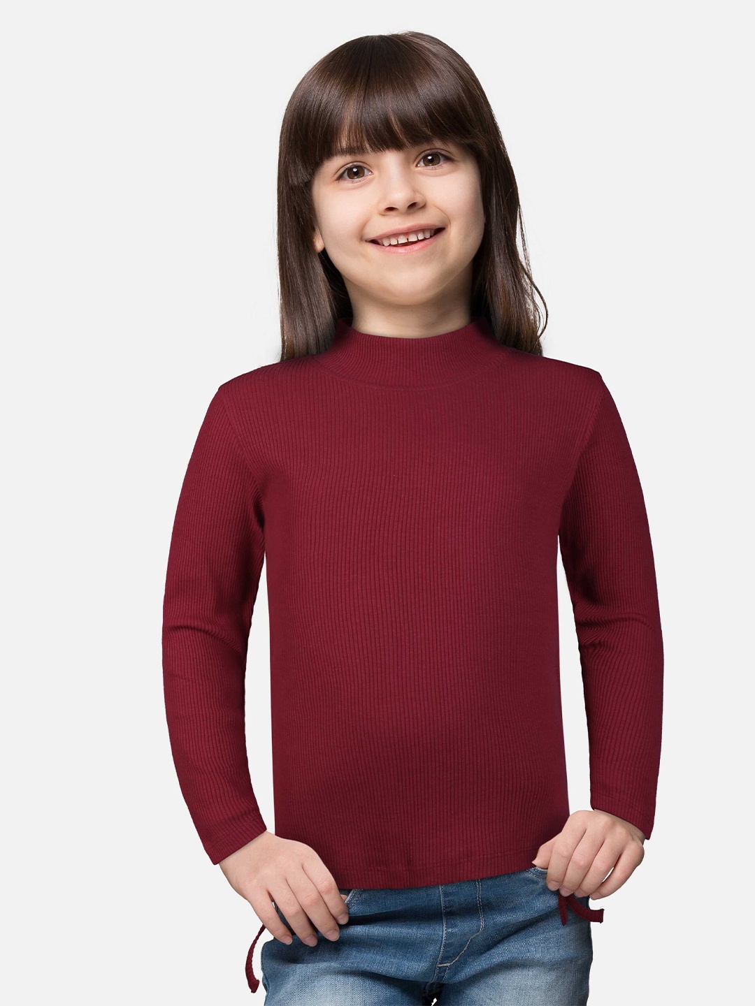 

Gini and Jony Girls Pure Cotton Top, Maroon