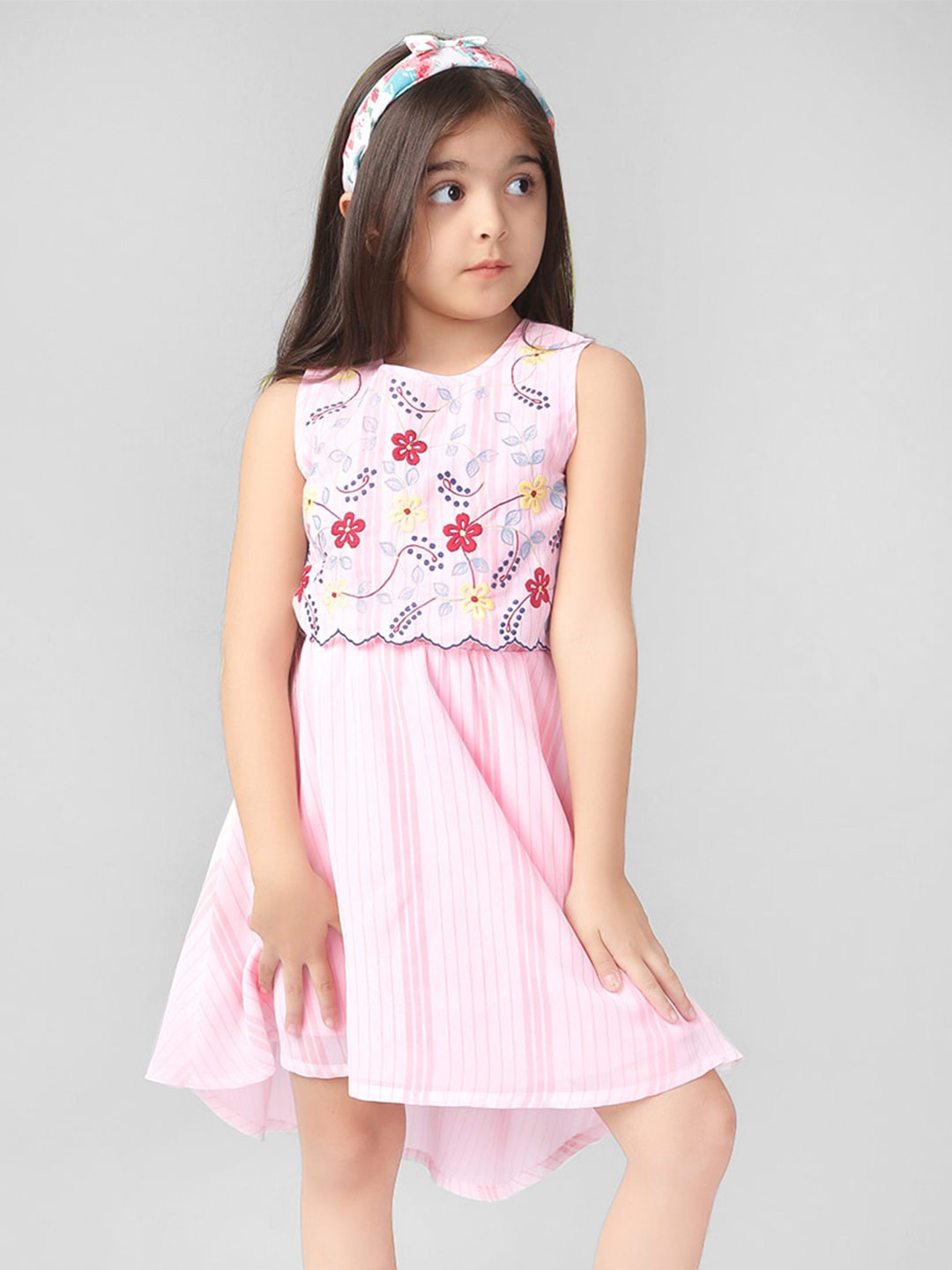 

Naughty Ninos Girls Floral Embroidered Dress, Pink