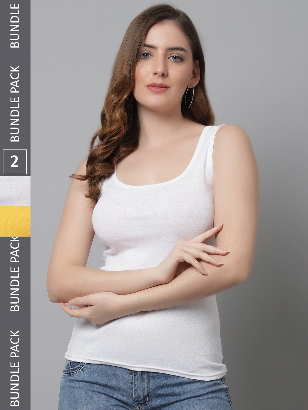 

KEX Pack Of 2 Cotton Tank Top, White