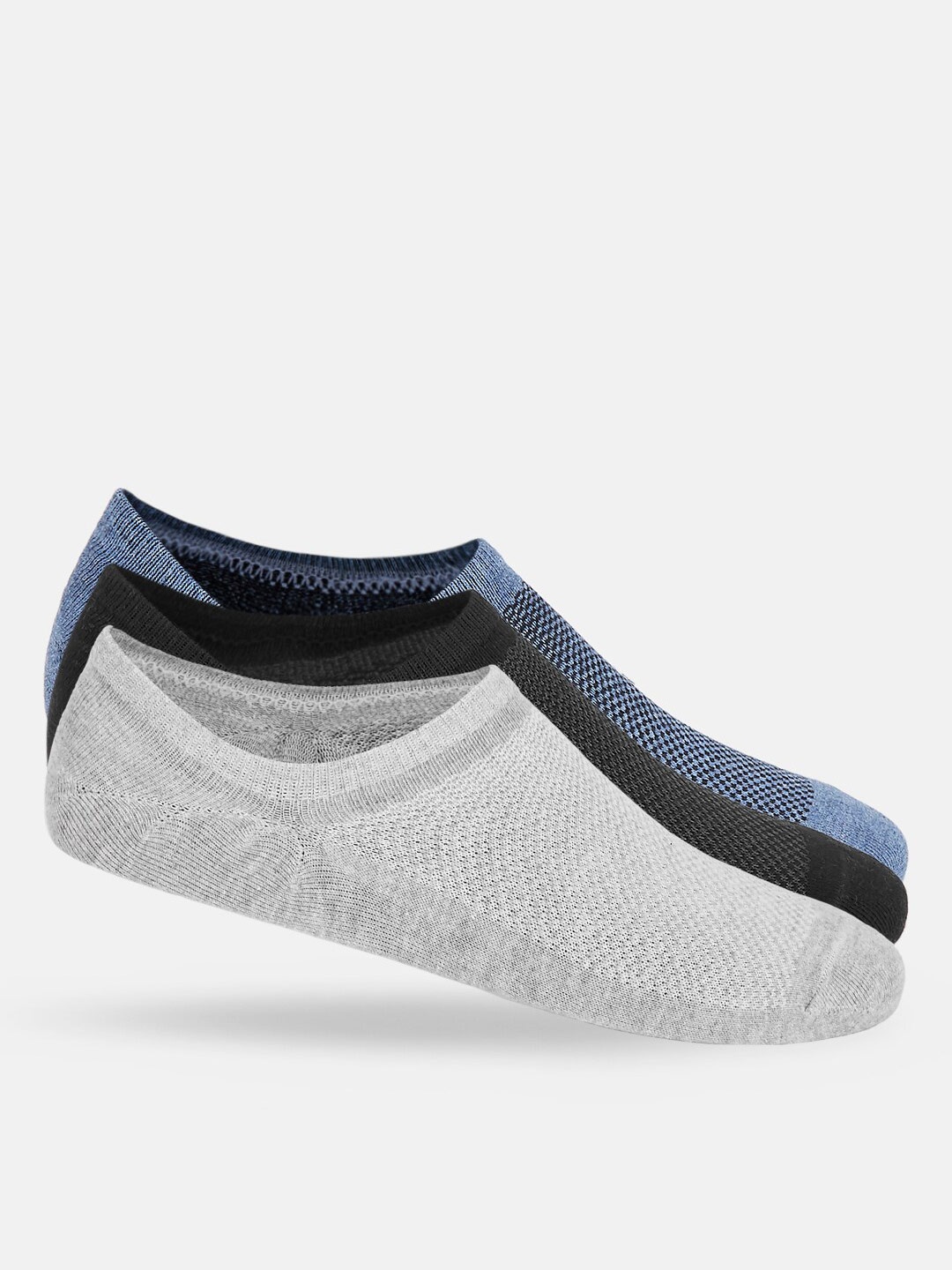 

Ajile by Pantaloons Men Pack Of 3 Patterned Shoe-Liner Socks, Grey