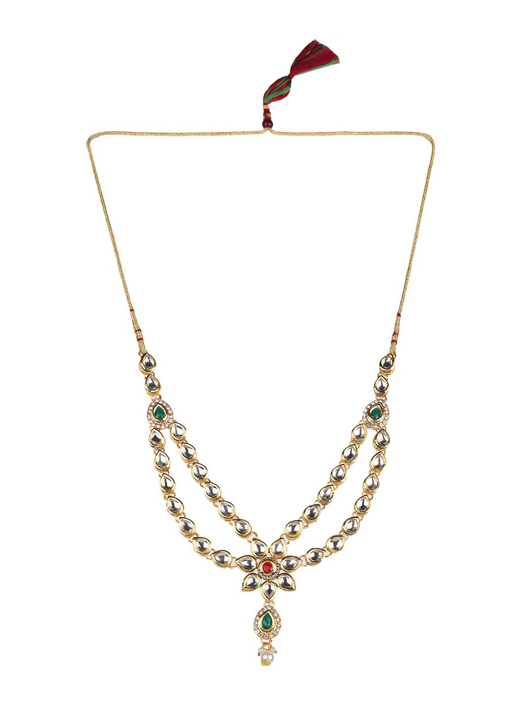 

Mad Club Kundan Stone-Studded & Pearl Beaded Jewellery Set, Gold