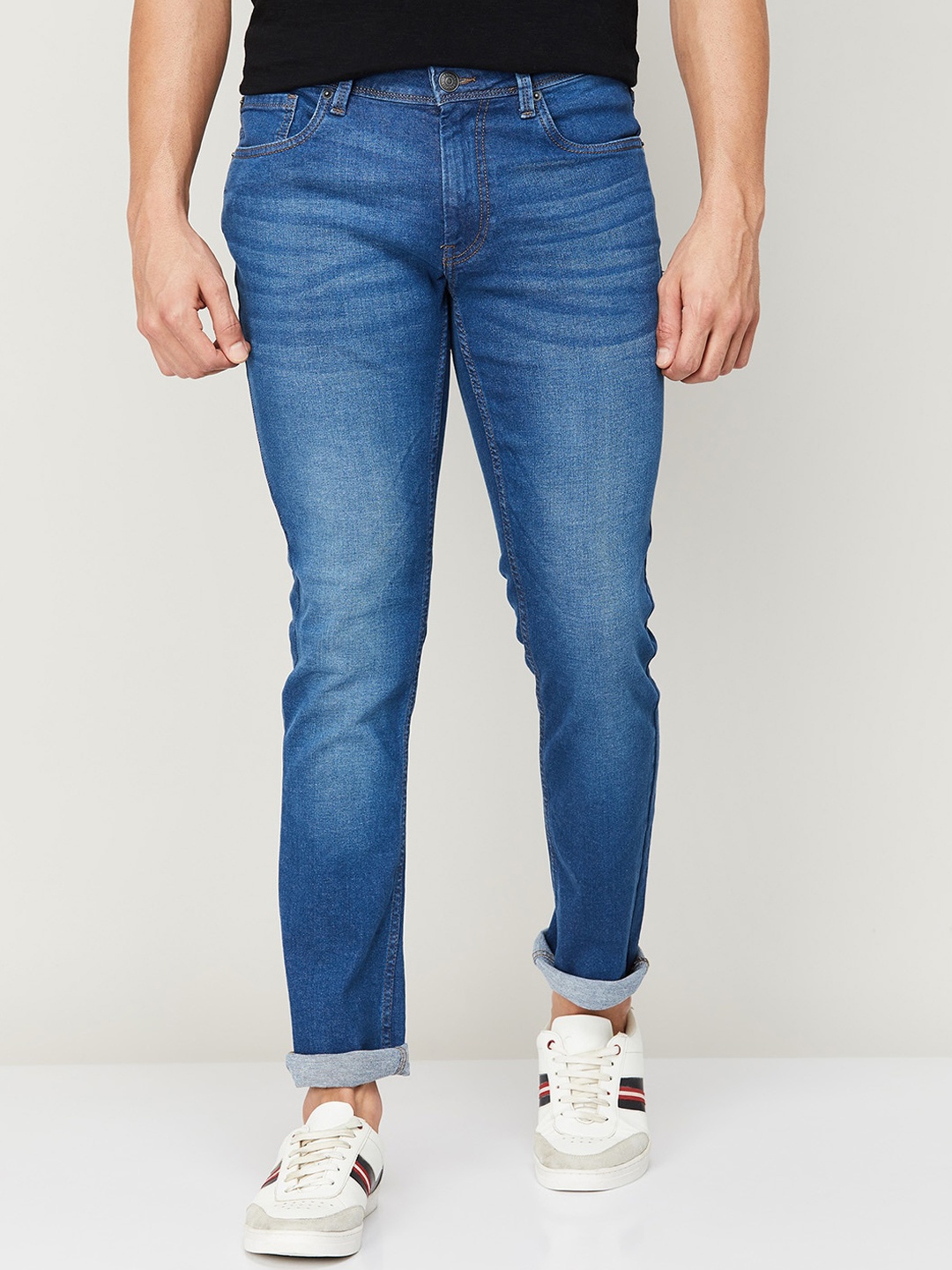 

Fame Forever by Lifestyle Men Skinny Fit Heavy Fade Cotton Jeans, Blue