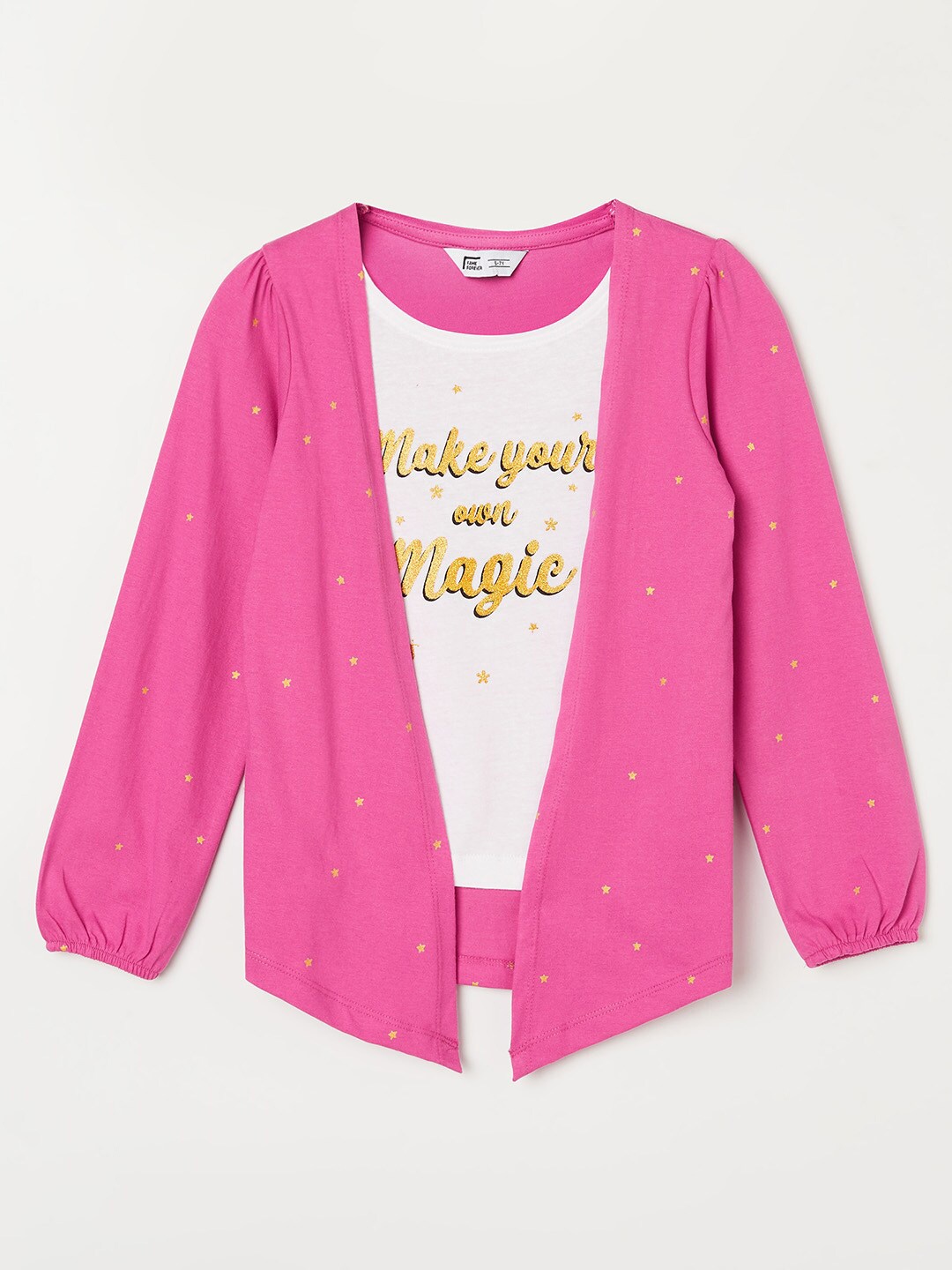

Fame Forever by Lifestyle Girls Printed Cotton Top, Pink
