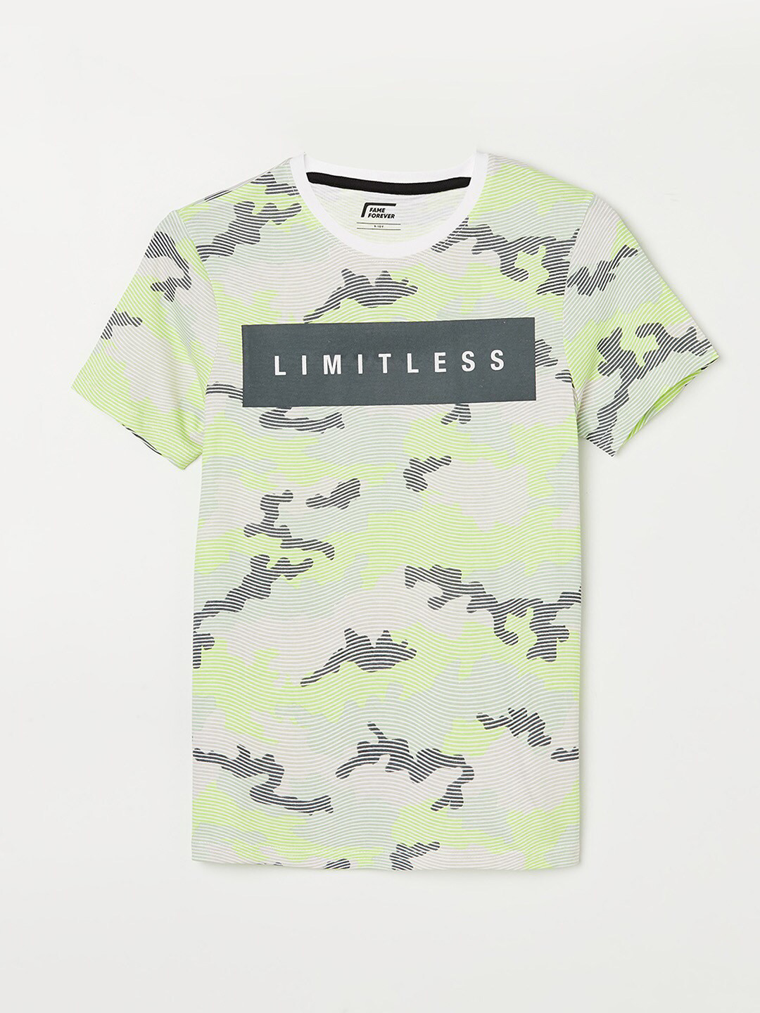 

Fame Forever by Lifestyle Boys White & Abstract Printed Cotton T-shirt