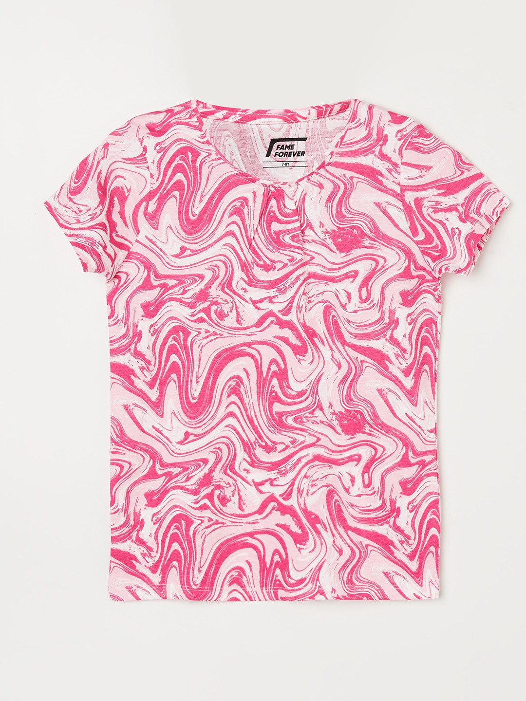 

Fame Forever by Lifestyle Girls Abstract Printed Cotton T-shirt, Pink