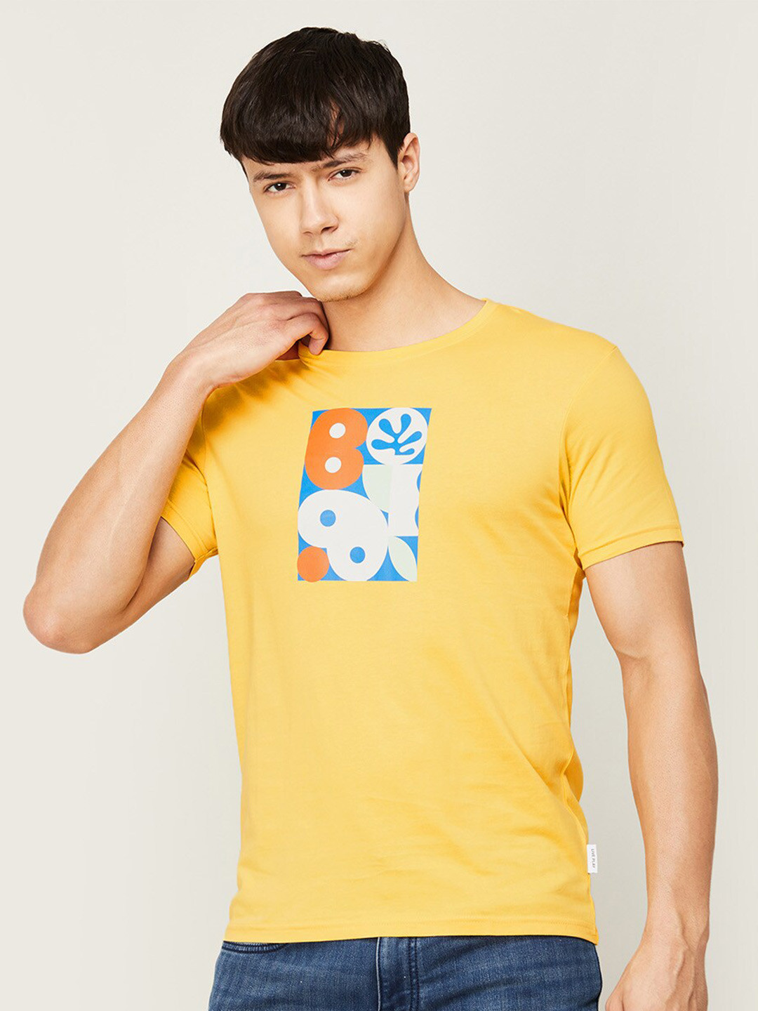 

Fame Forever by Lifestyle Men Graphic Printed Cotton T-shirt, Yellow
