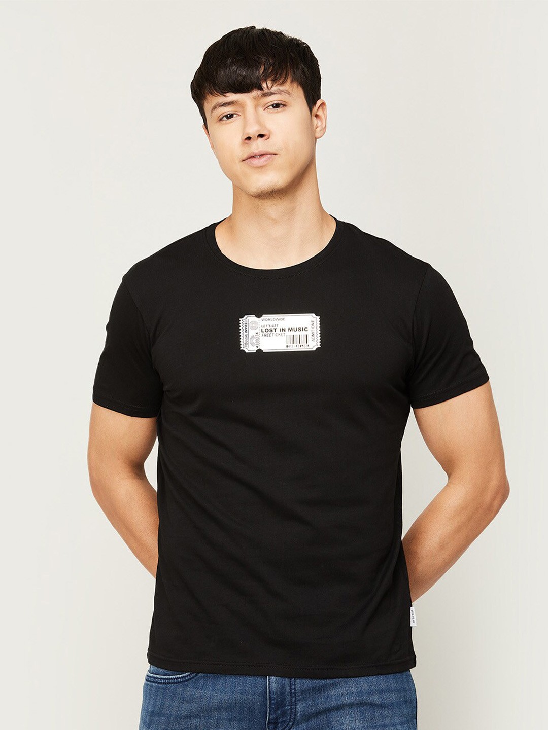 

Fame Forever by Lifestyle Men Typography Cotton T-shirt, Black