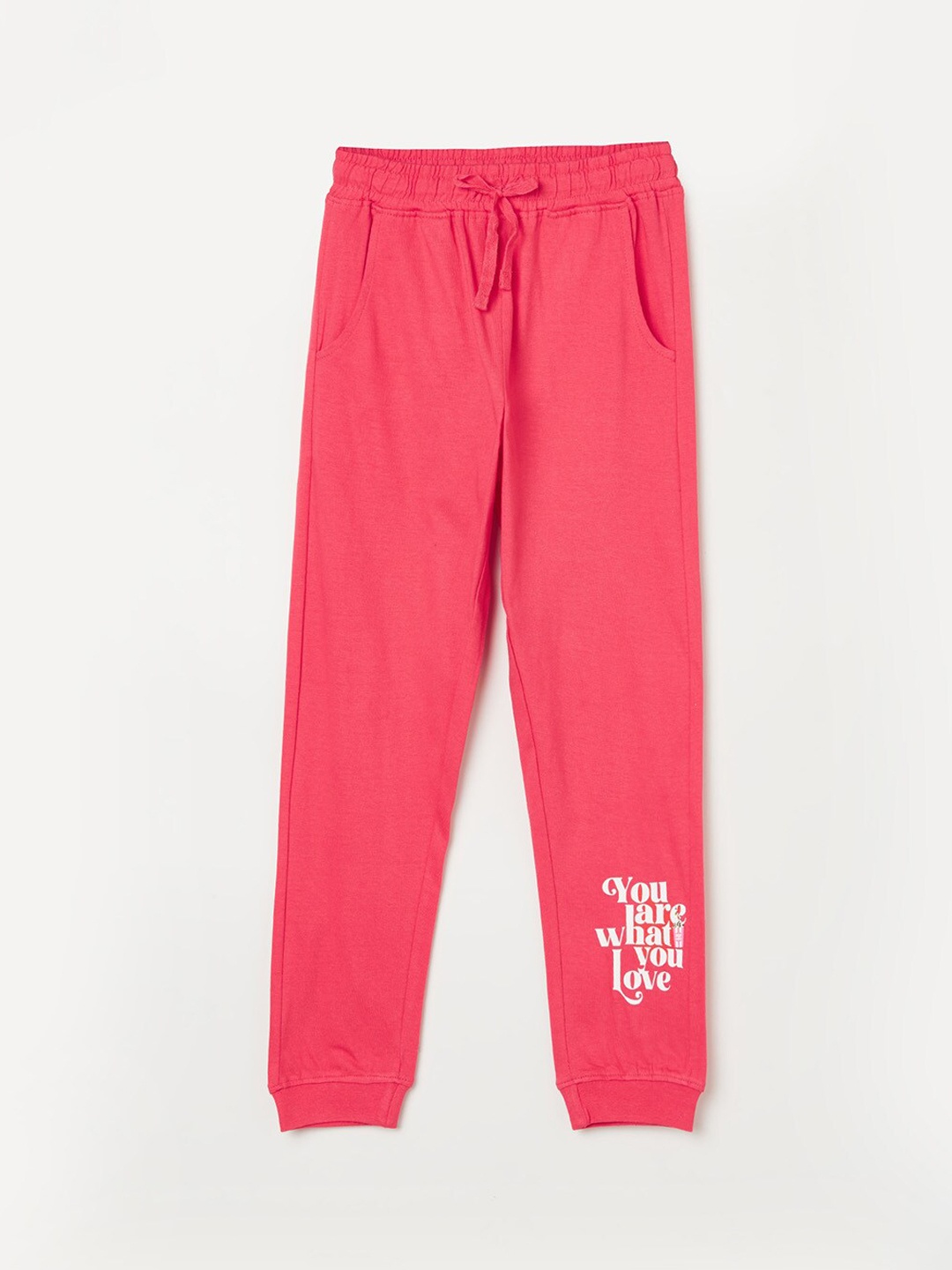 

Fame Forever by Lifestyle Girls Printed Cotton Joggers, Coral