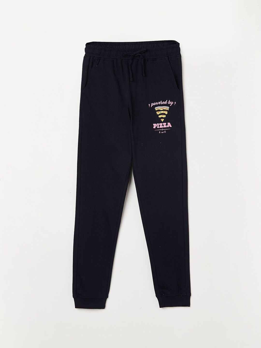 

Fame Forever by Lifestyle Girls Printed Cotton Joggers, Navy blue