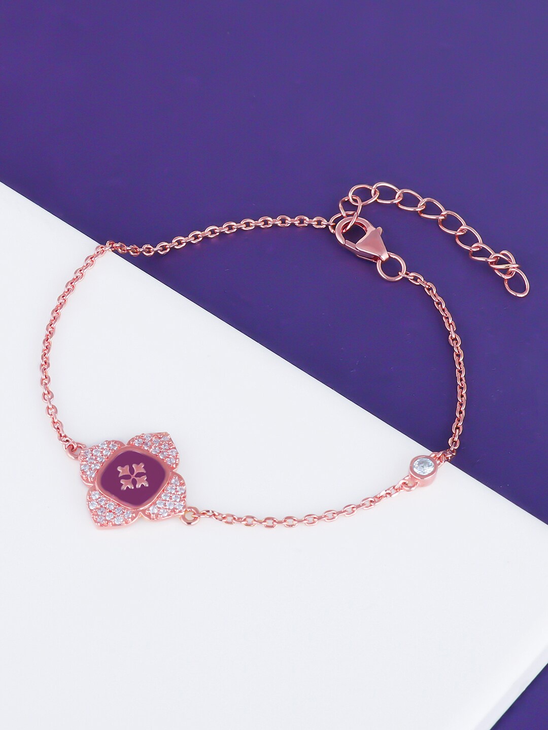 

GIVA Women Sterling Silver Antique Rose Gold-Plated Link Bracelet