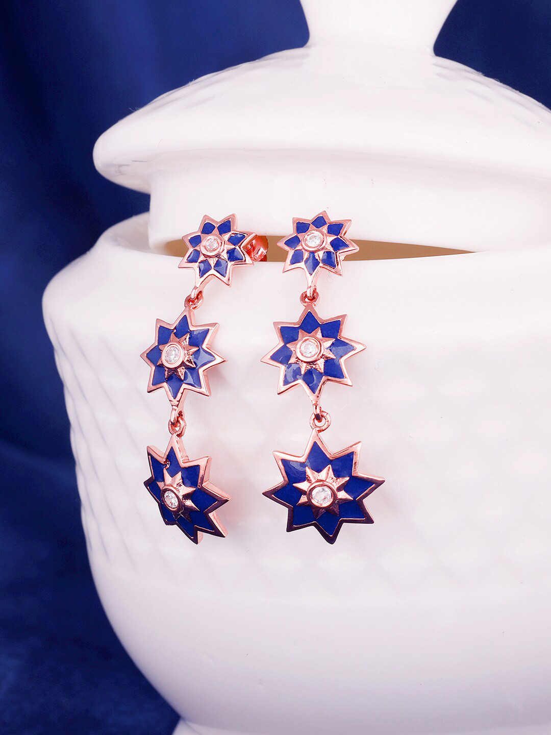 

GIVA Rose Gold Plated Contemporary Drop Earrings