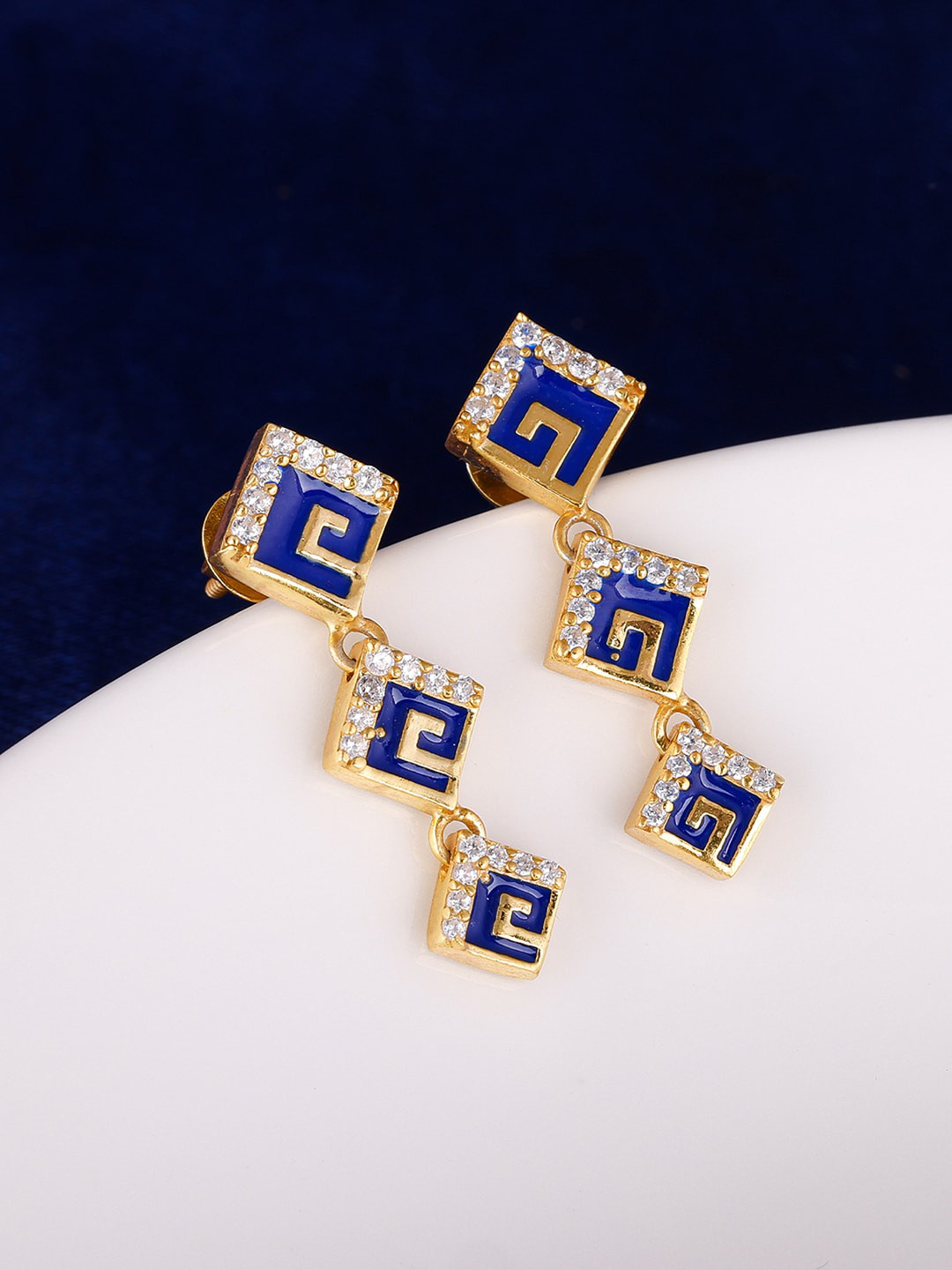 

GIVA Gold Plated Contemporary Drop Earrings