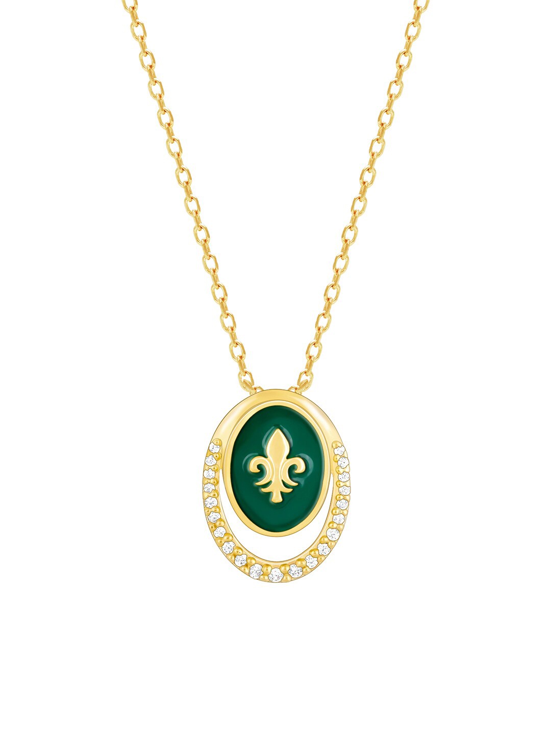 

GIVA 92.5 Sterling Silver Gold-Plated Golden Queen's Music Pendant with Link Chain