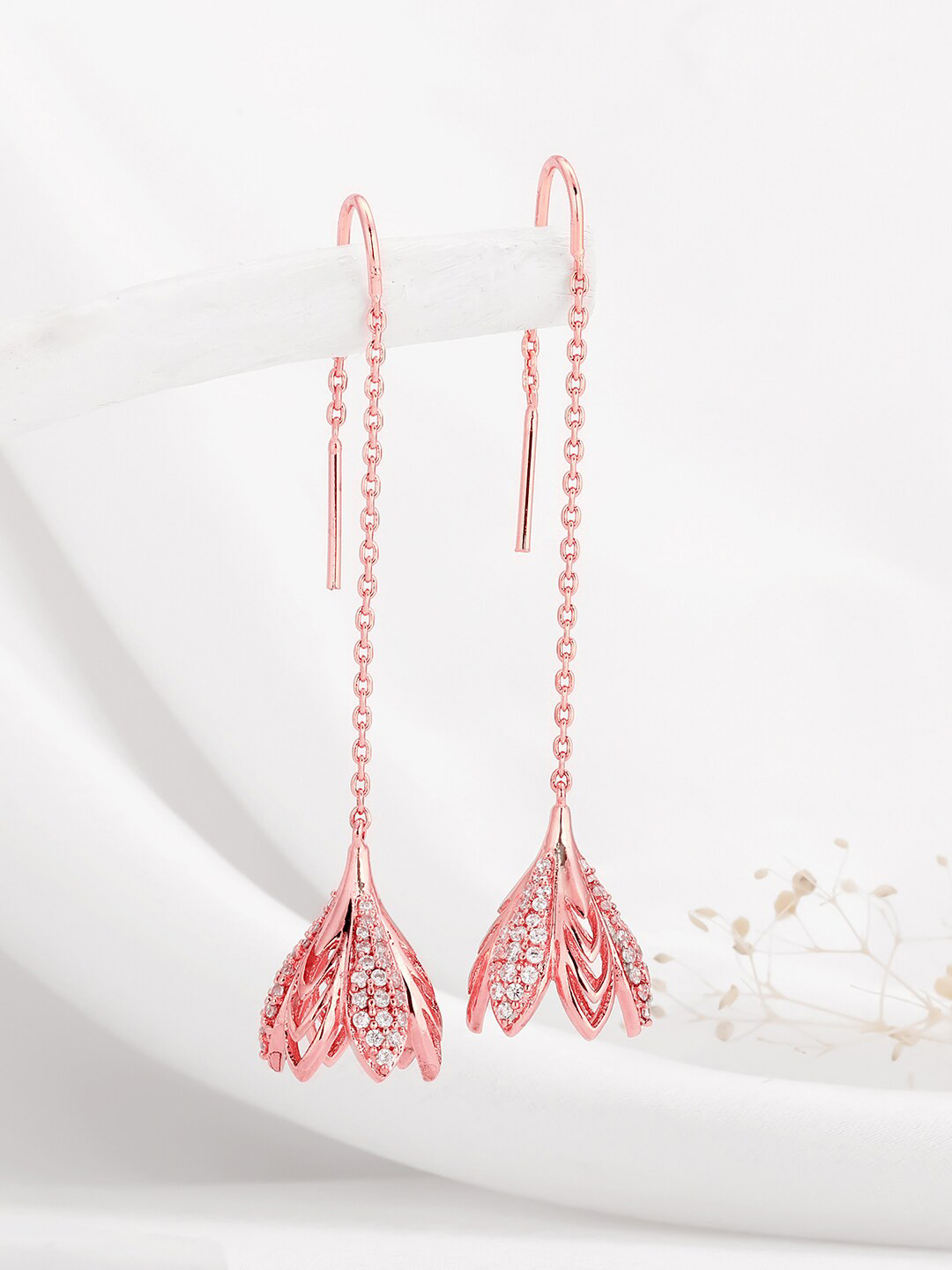 

GIVA Rose Gold Plated Contemporary Drop Earrings