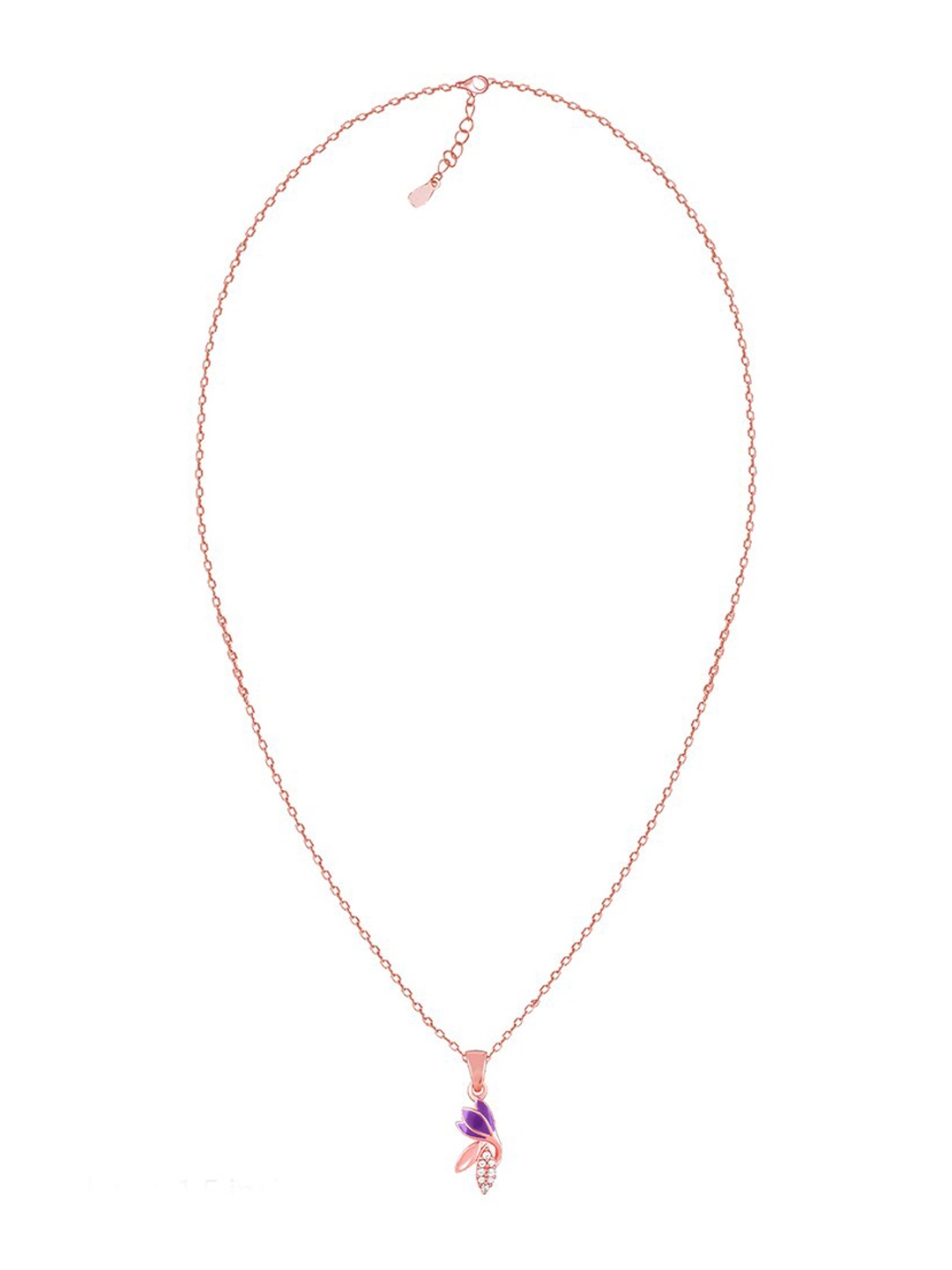 

GIVA 925 Sterling Silver Rose Gold-Plated & CZ-Studded Crocus Love Pendant With Chain