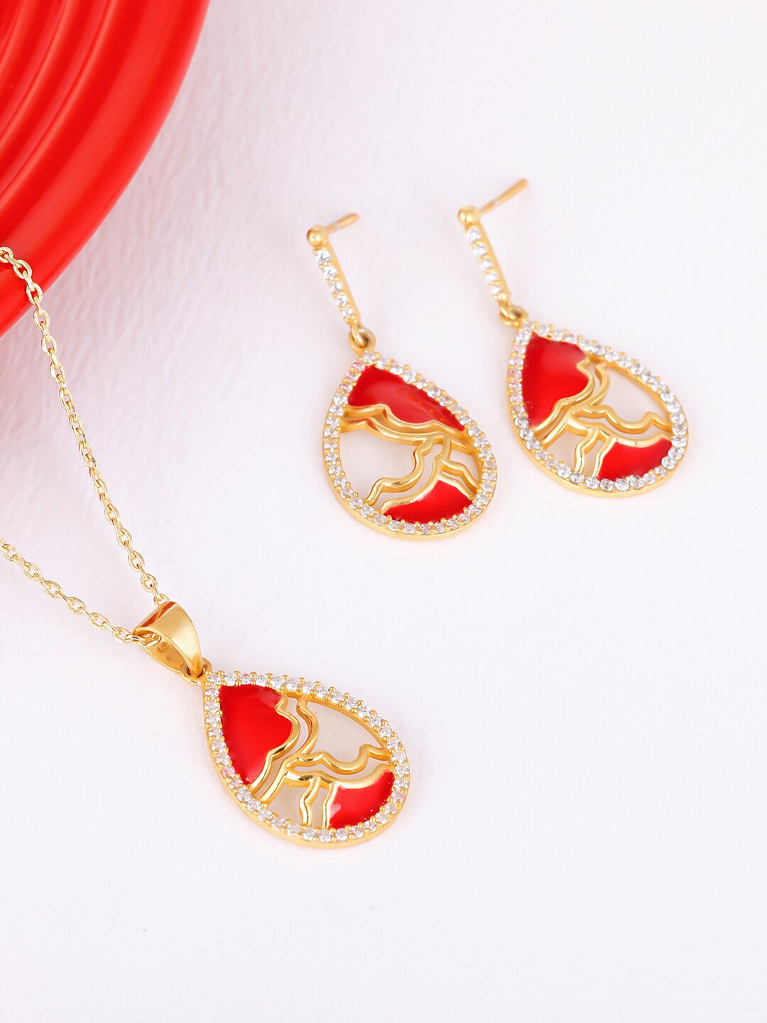 

GIVA Stones Studded Jewellery Set, Gold