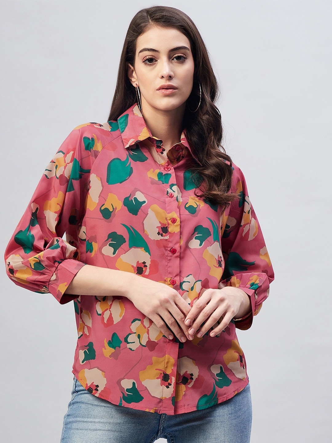 

Marie Claire Women Printed Casual Shirt, Rust