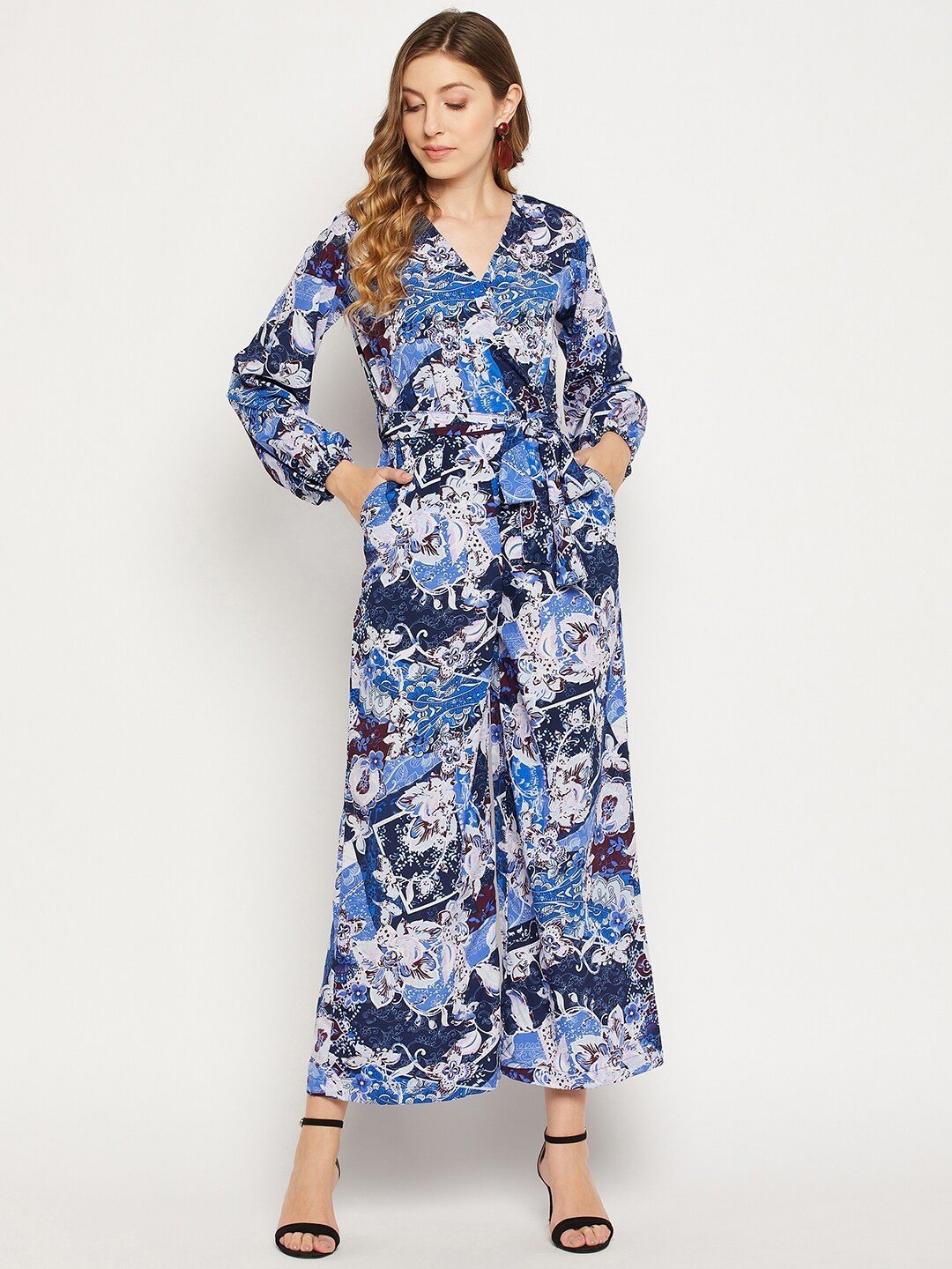 

Fashfun Printed Basic Jumpsuit, Blue