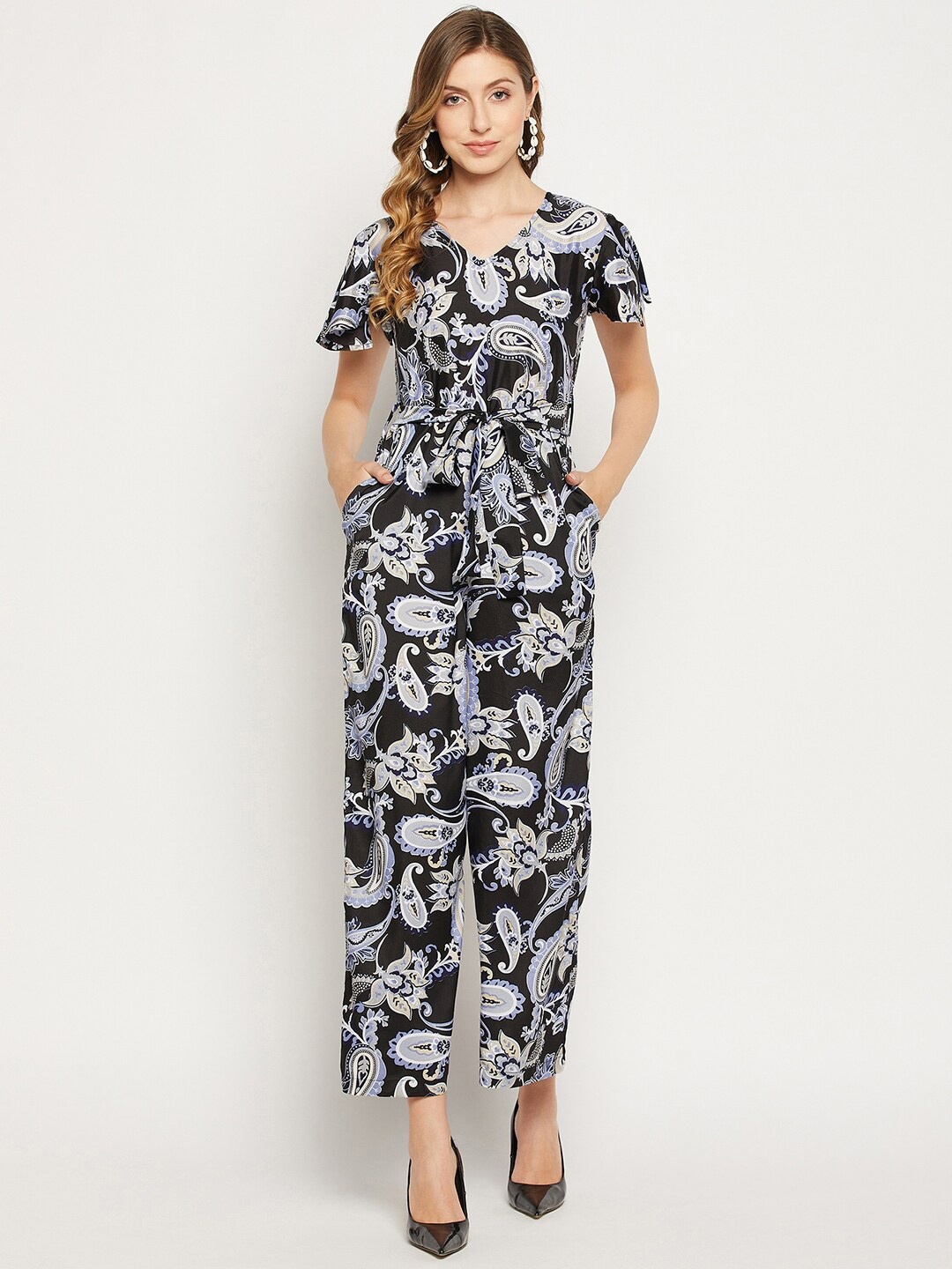 

Fashfun Printed Basic Jumpsuit, Black