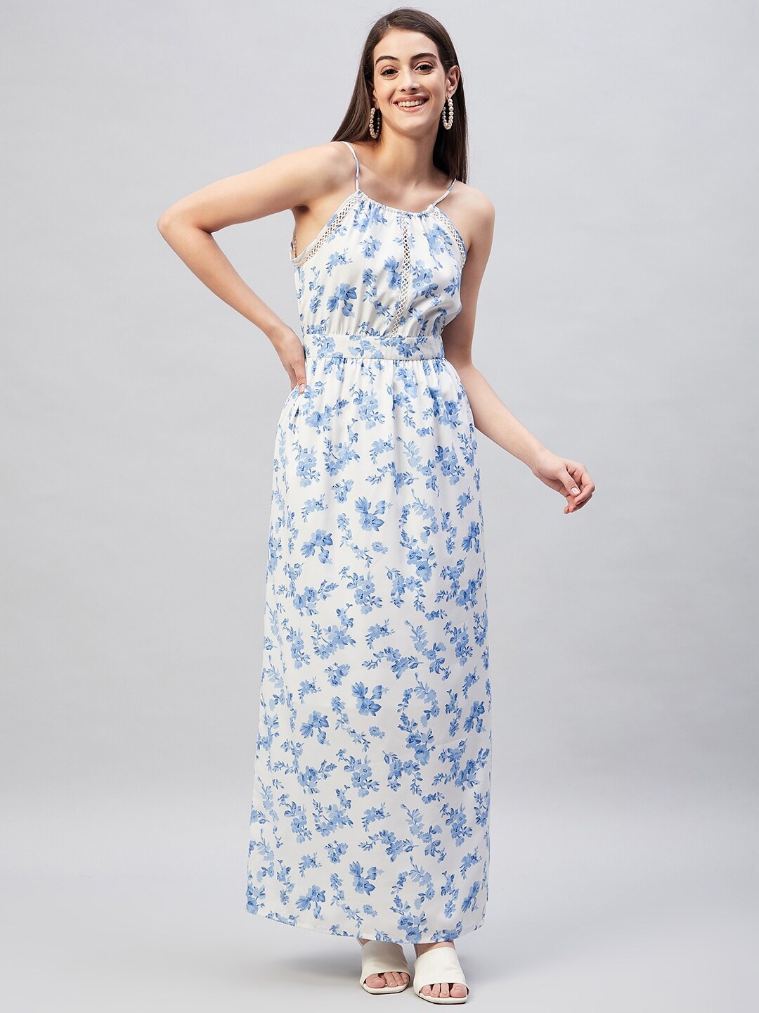 

RARE Floral Printed Crepe Maxi Dress, Off white