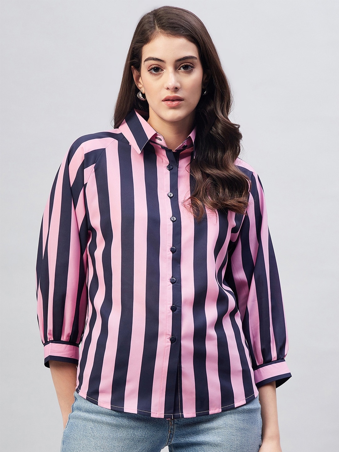 

Carlton London Women Striped Casual Shirt, Purple