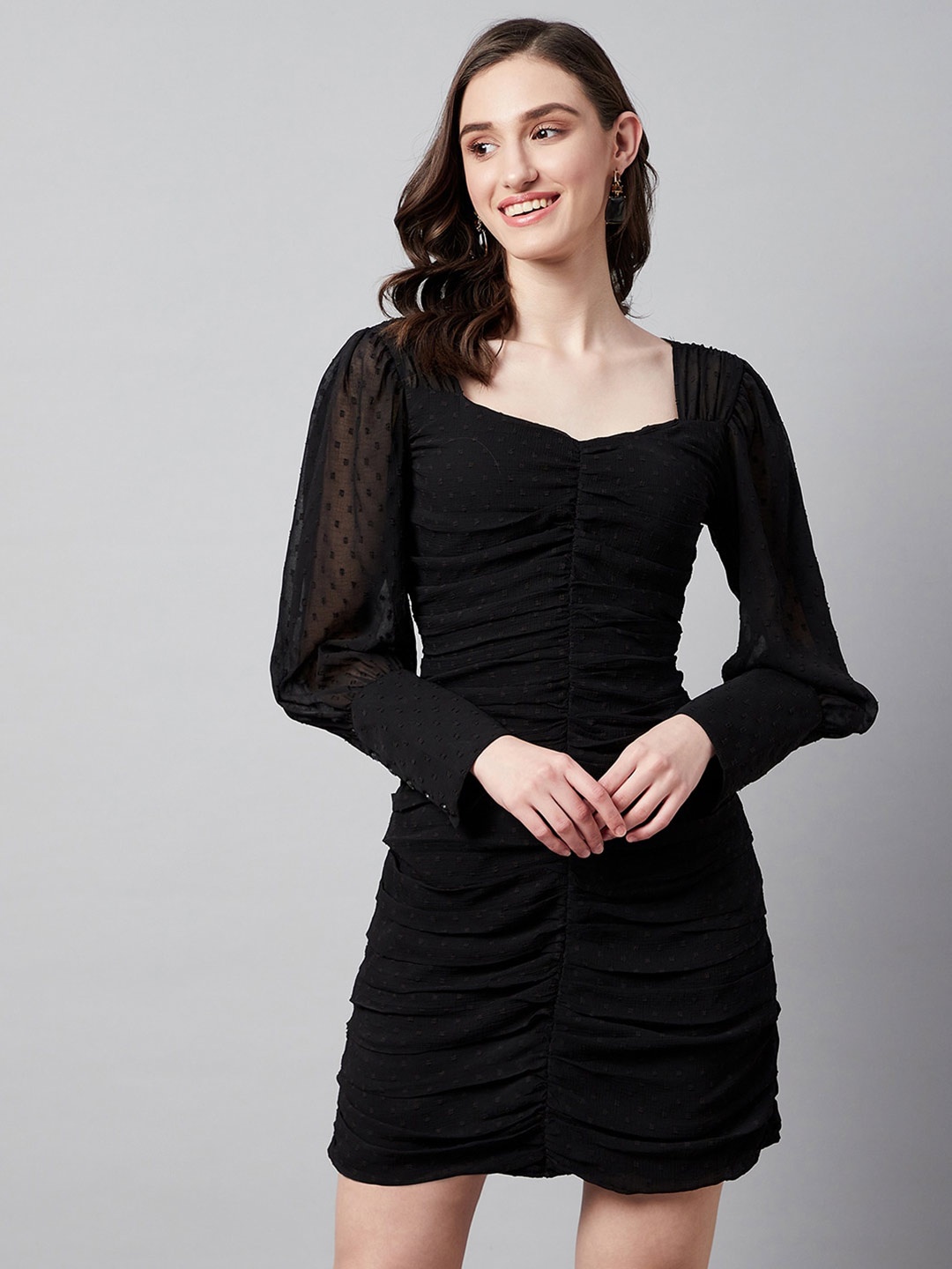 

Carlton London Chiffon Sheath Dress, Black