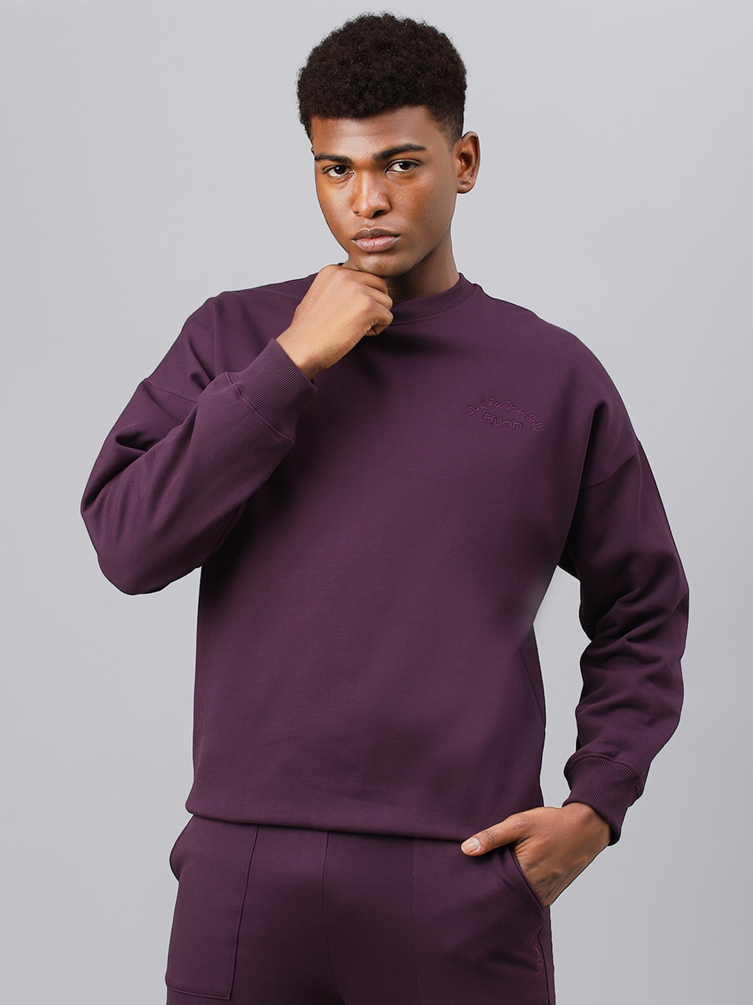 

Fitkin Round Neck Fleece Sweatshirt, Burgundy