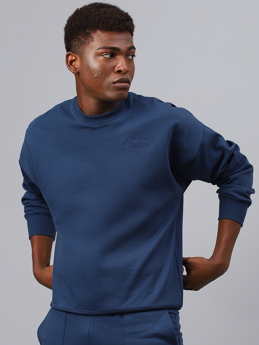 

Fitkin Round Neck Fleece Sweatshirt, Blue