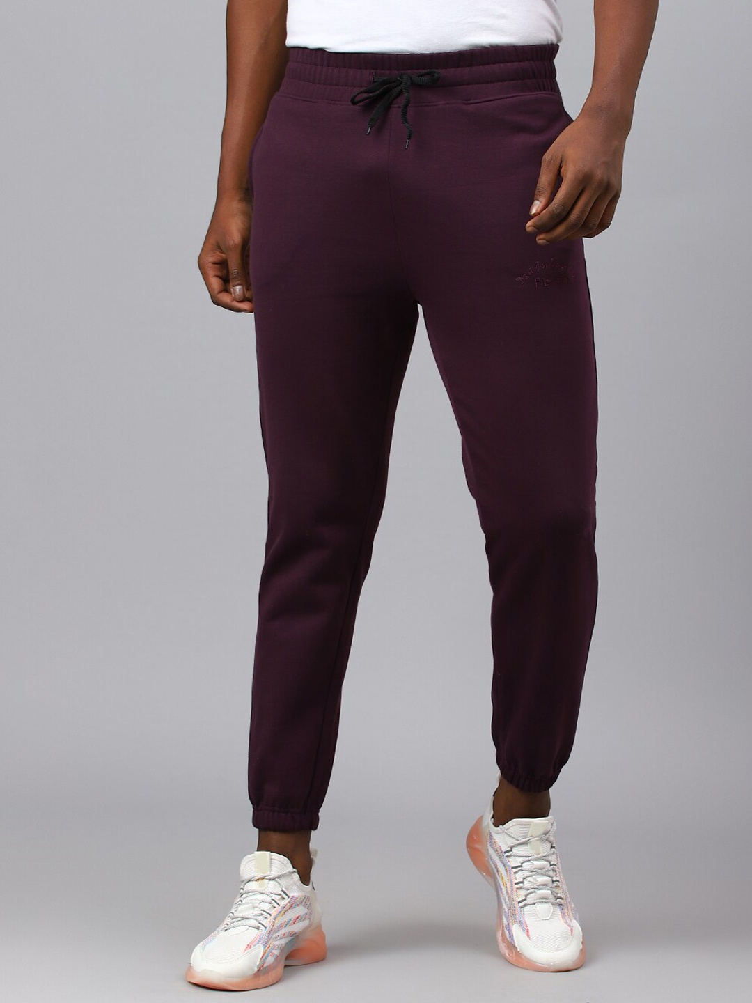 

Fitkin Men Purple Regular Fleece Jogger