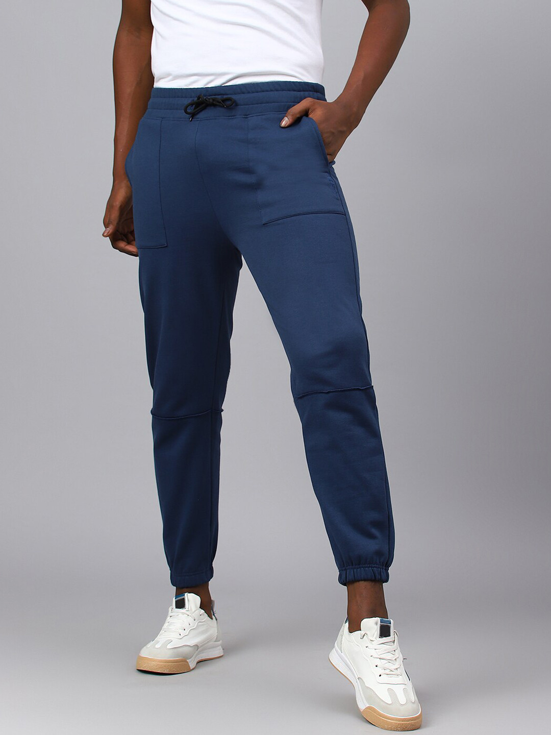 

Fitkin Men Ankle-Length Cargo Fleece Joggers, Blue