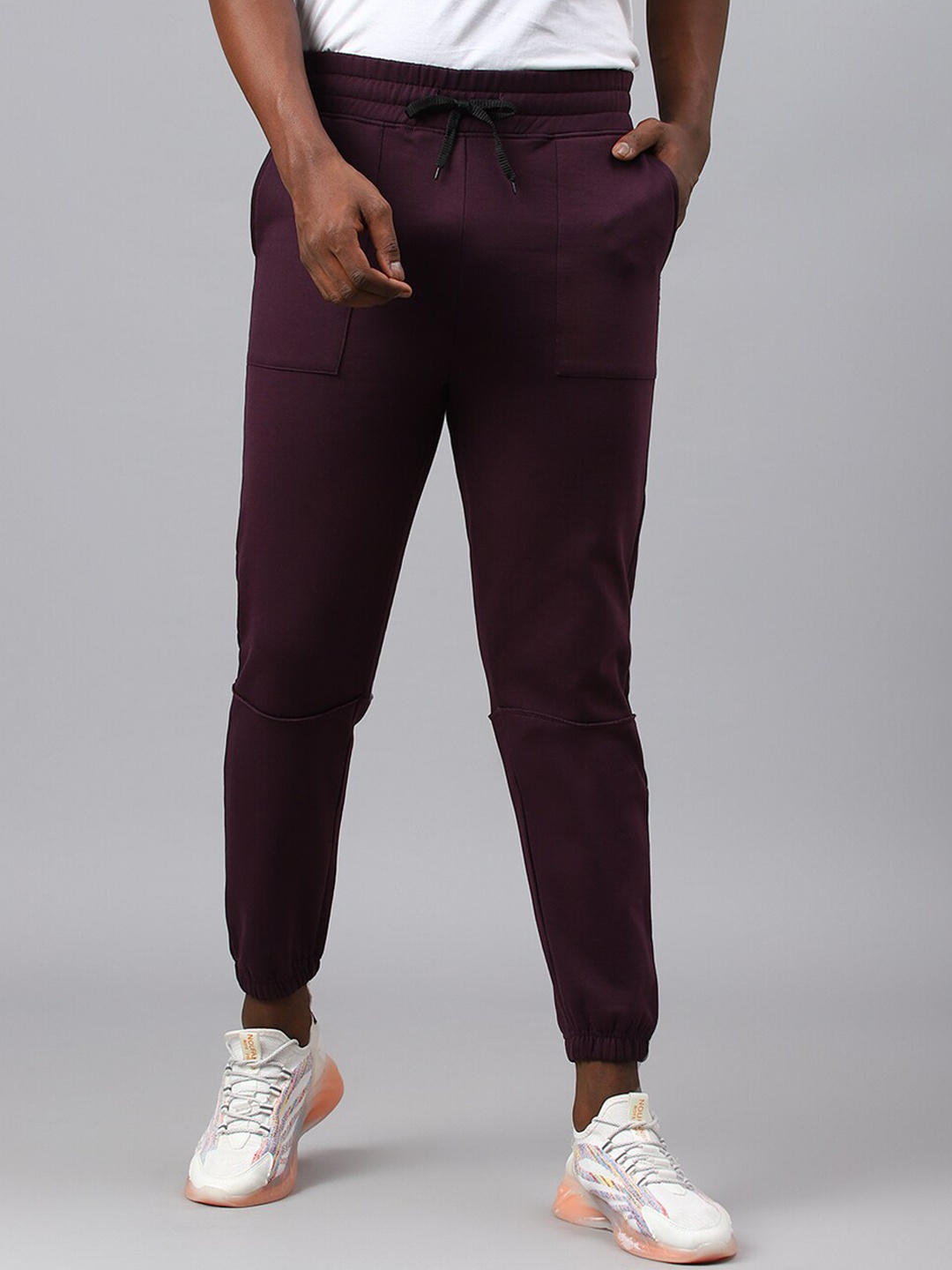 

Fitkin Men Cargo Fleece Joggers, Purple