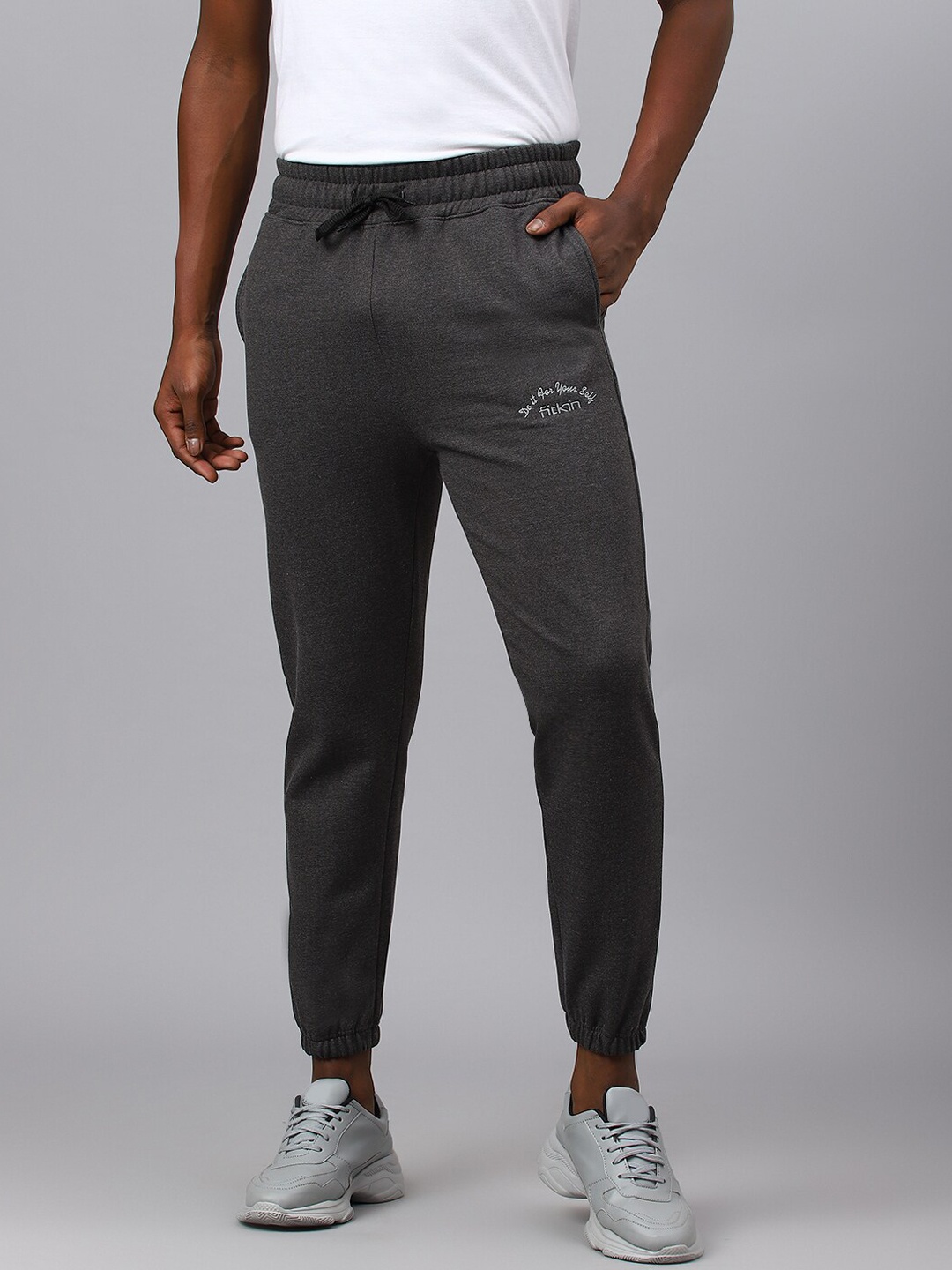 

Fitkin Men Regular Fleece Jogger, Grey