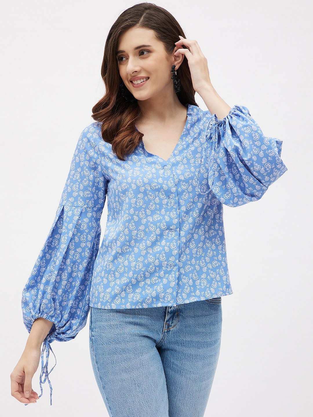 

Kibo Floral Print Top, Blue