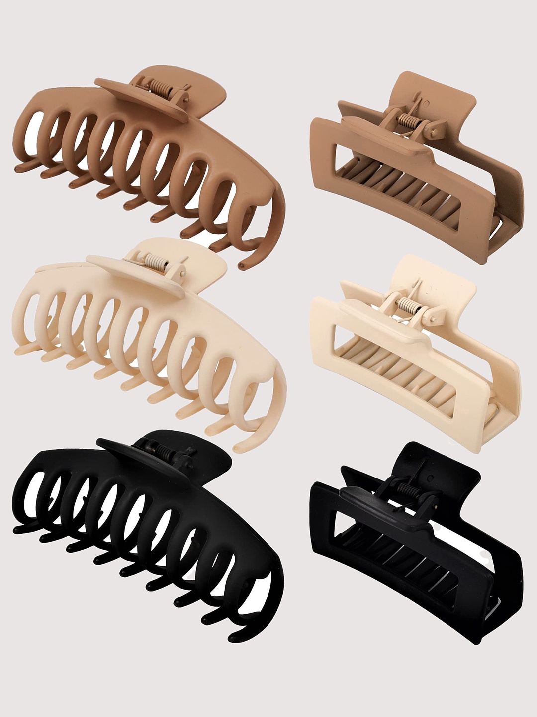 FIMBUL Women Black & Brown Set of 6 Claw Clip