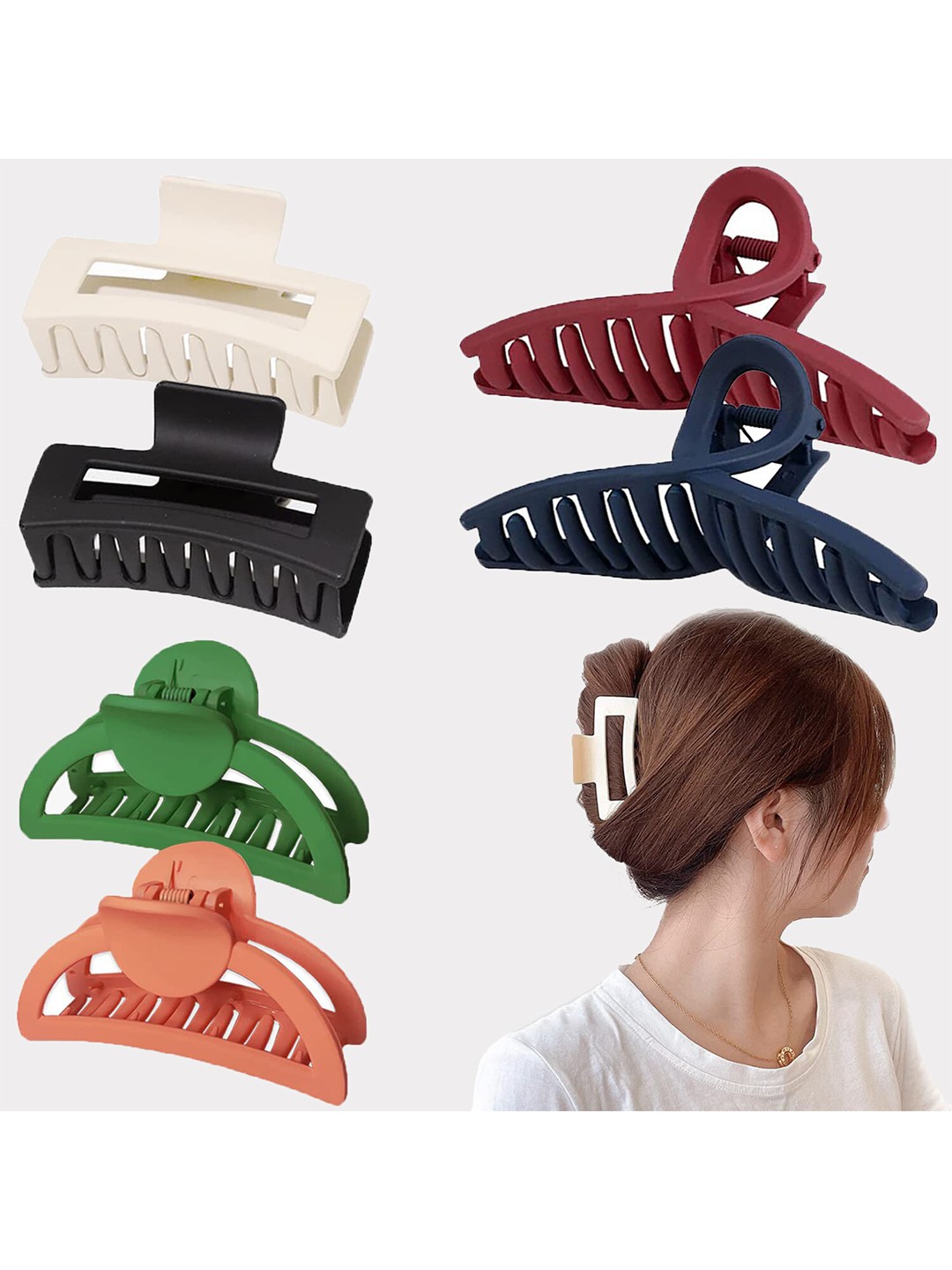 

FIMBUL Women Green & Black Set of 6 Claw Clip