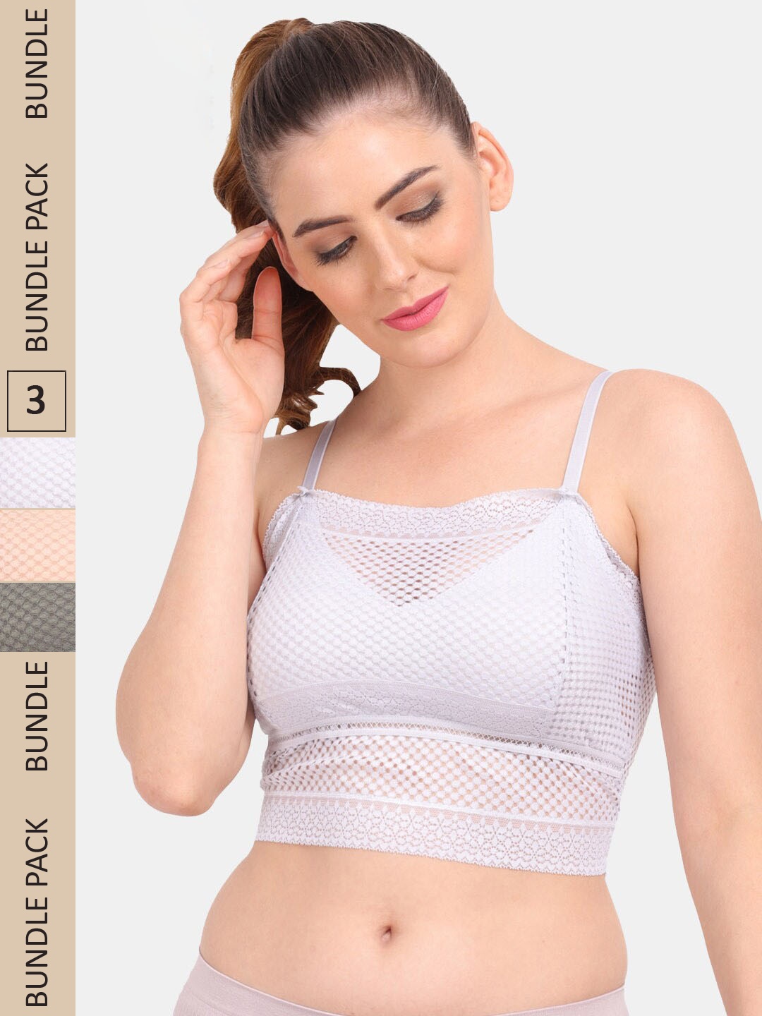 

Amour Secret Pack of 3 Lightly Padded Non Wired Bra, White