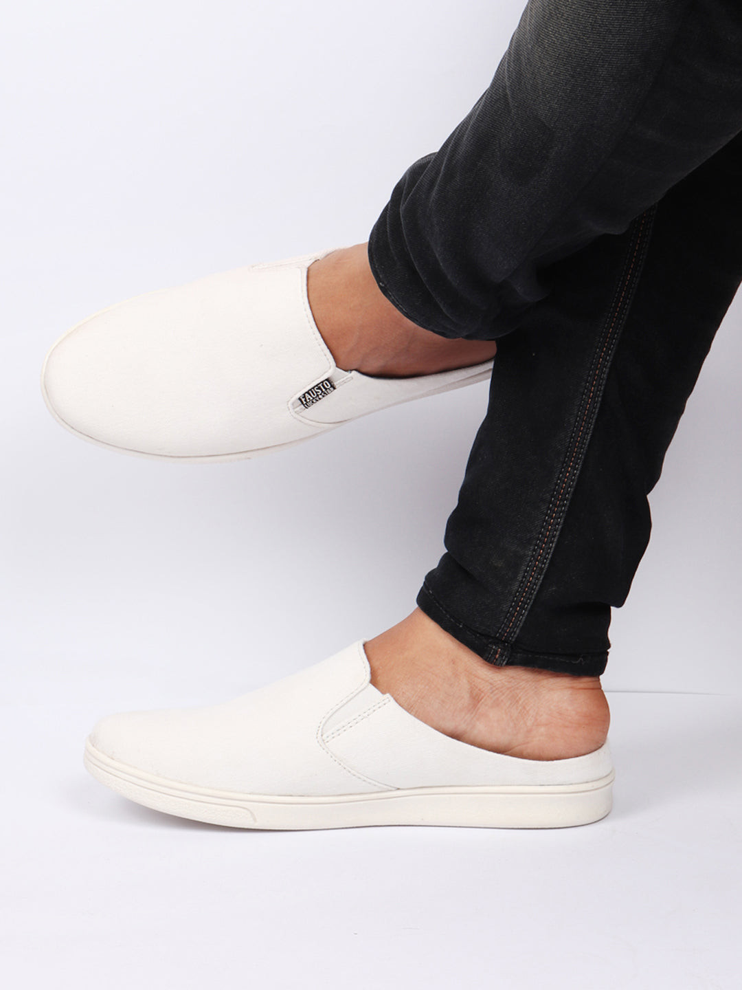 

FAUSTO Men Lightweight Mule Sneakers, White