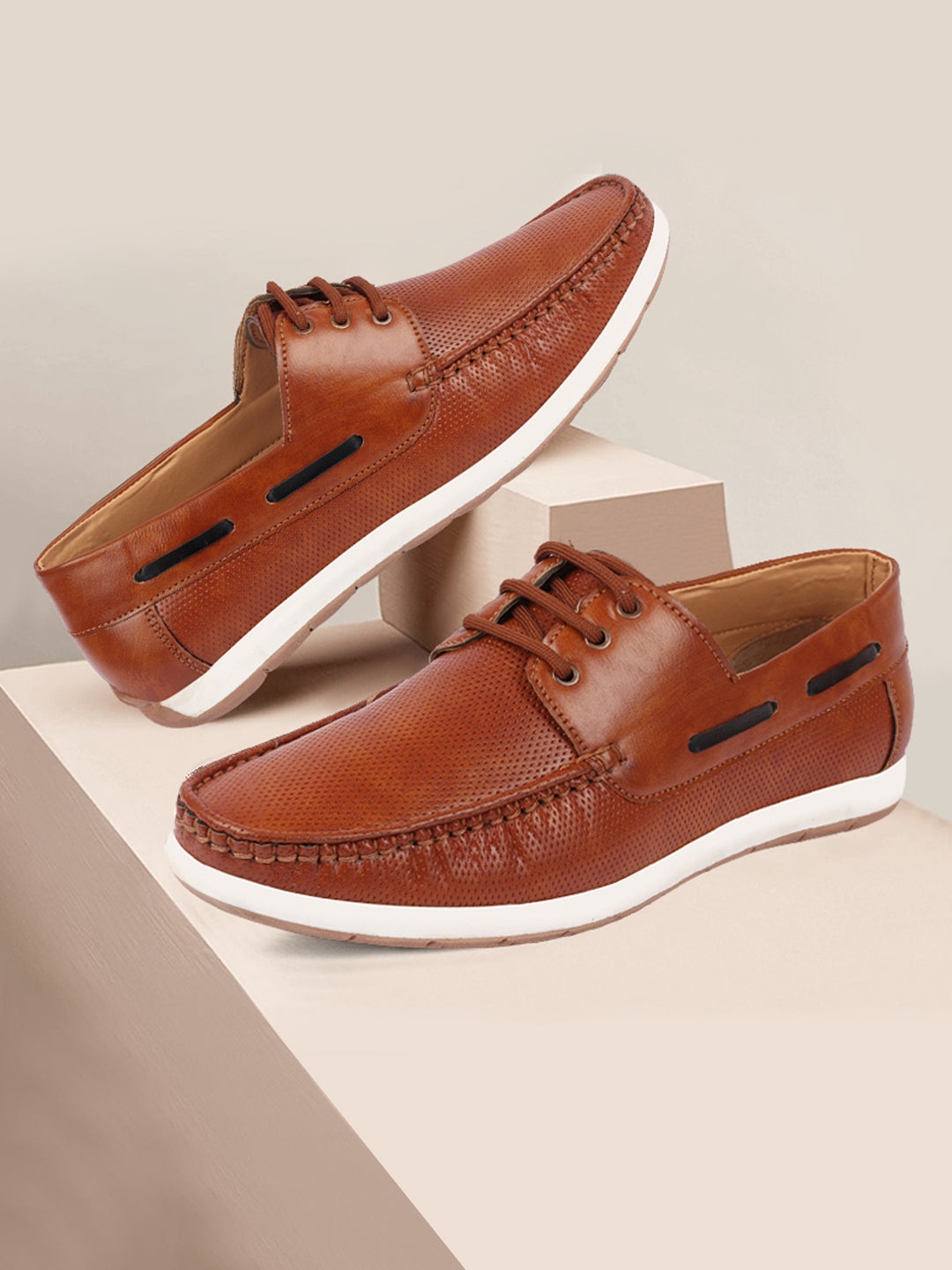

FAUSTO Men Lightweight Boat Shoes, Tan