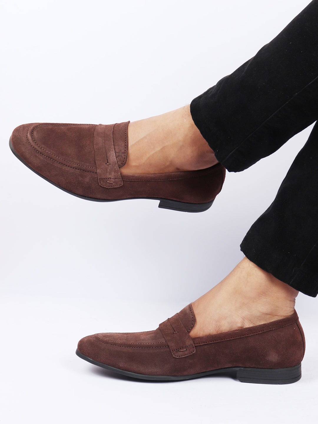 

FAUSTO Men Suede Lightweight Loafers, Brown