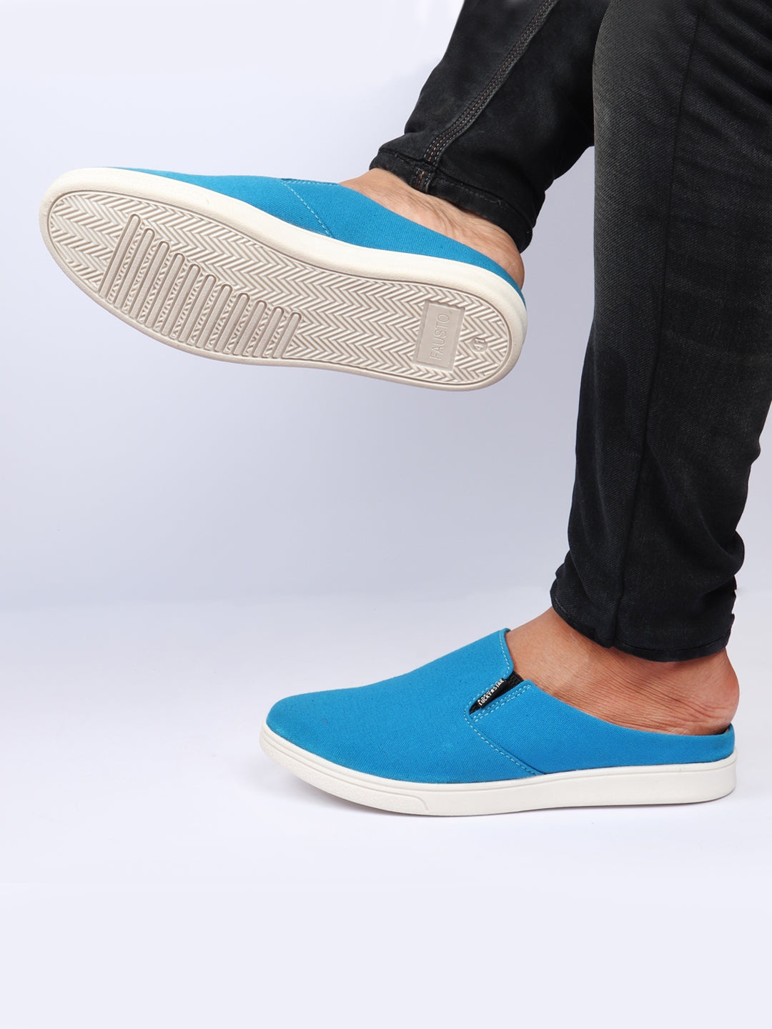 

FAUSTO Men Lightweight Mule Sneakers, Blue