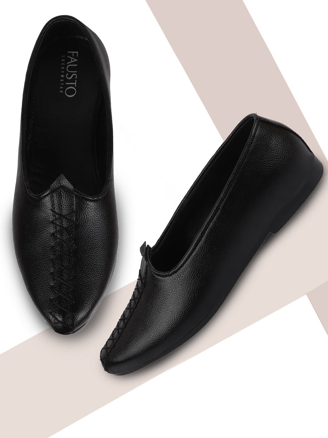 

FAUSTO Men Ethnic Lightweight Mojaris, Black