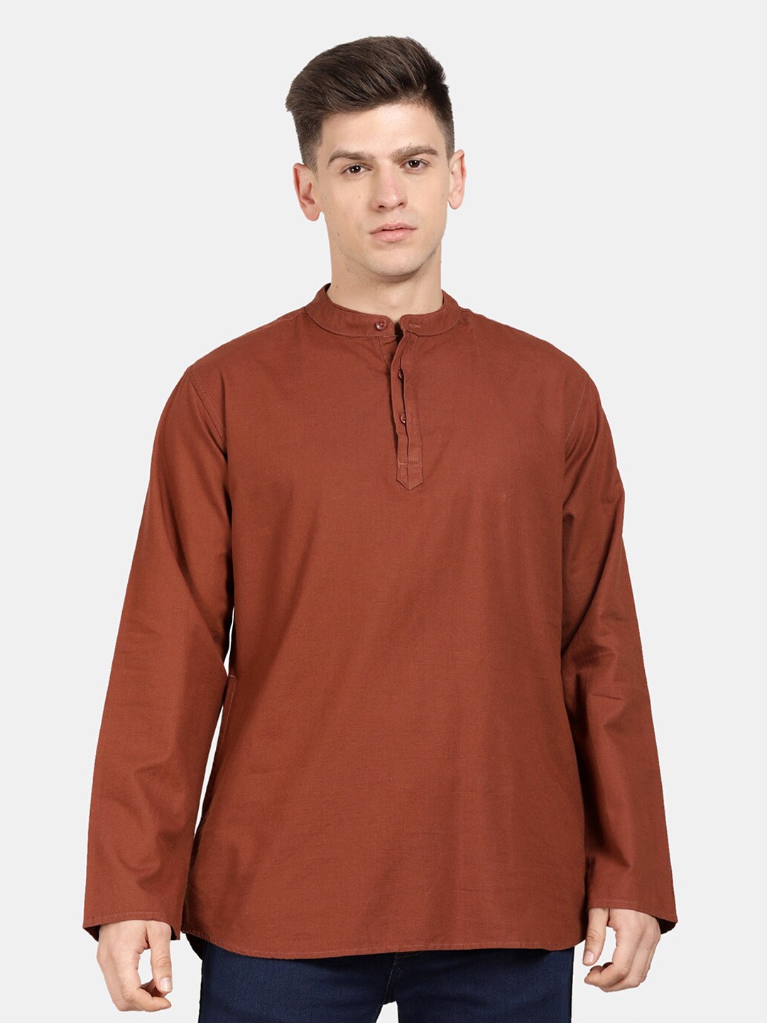 

t-base Men Solid Casual Shirt, Rust