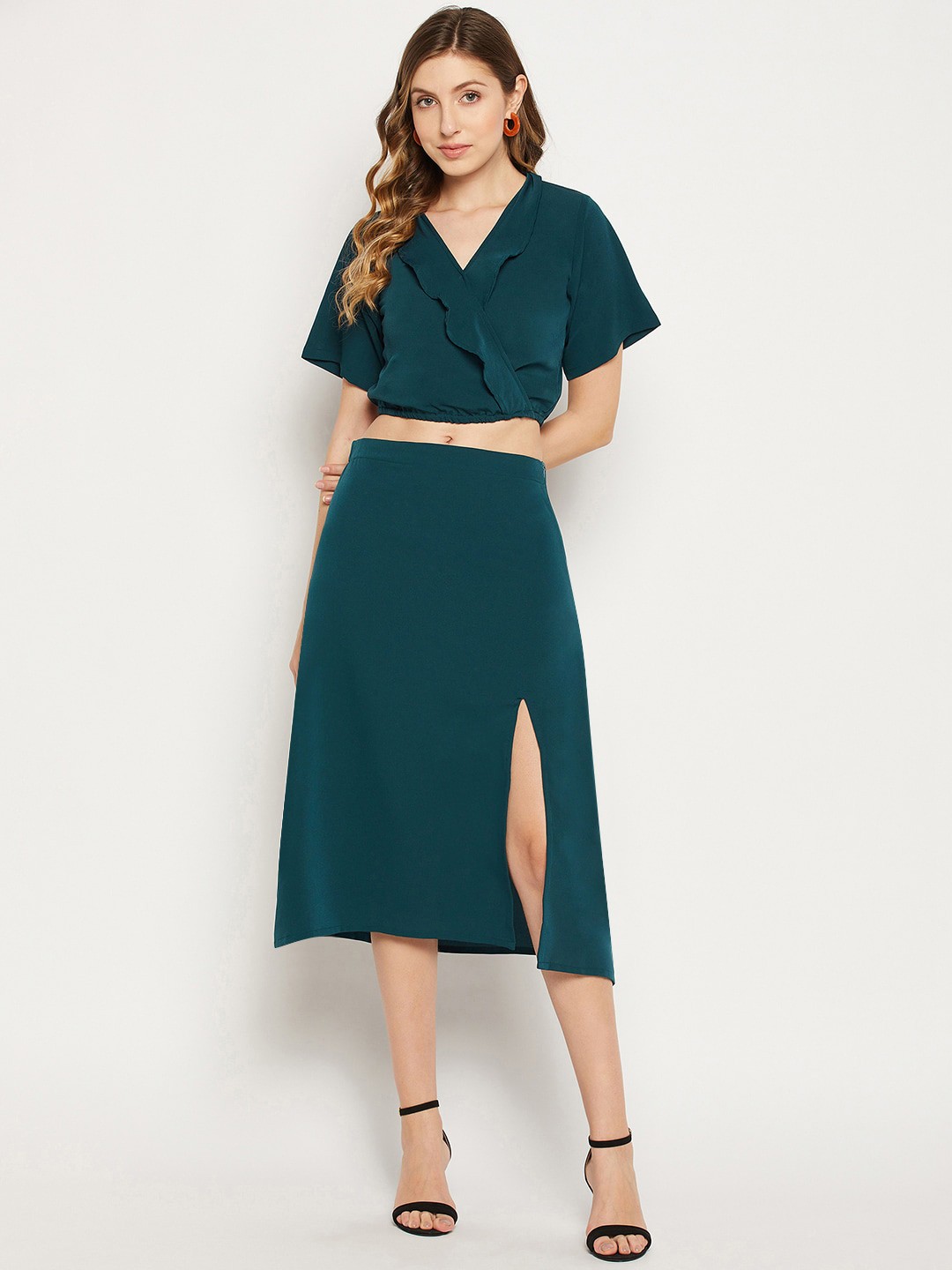 

Fashfun Women Top and Skirt Co-Ords, Green