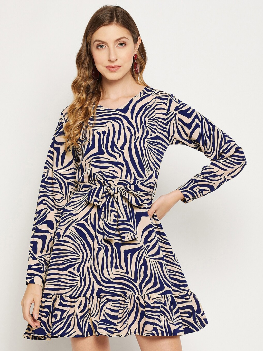 

Fashfun Printed Crepe Mini Dress, Blue