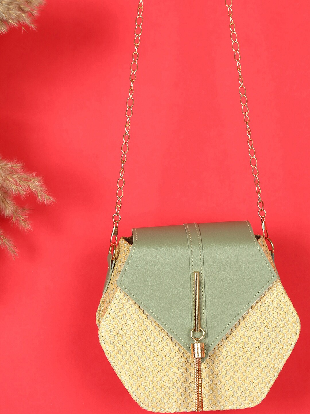 

HAUTE SAUCE by Campus Sutra Textured PU Structured Sling Bag, Multi