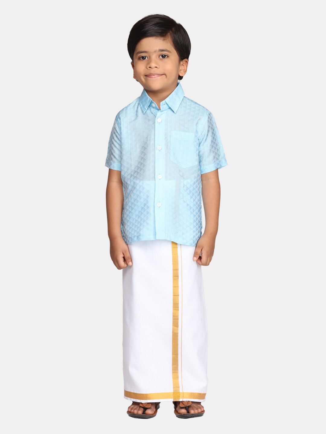 

Sethukrishna Boys Ethnic Shirt And Veshti Clothing Set, Blue