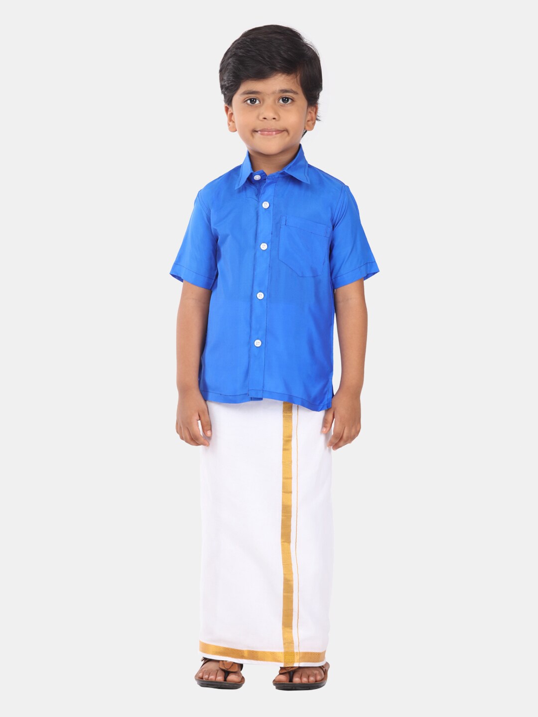 

Sethukrishna Boys Shirt Collar Clothing Set, Blue